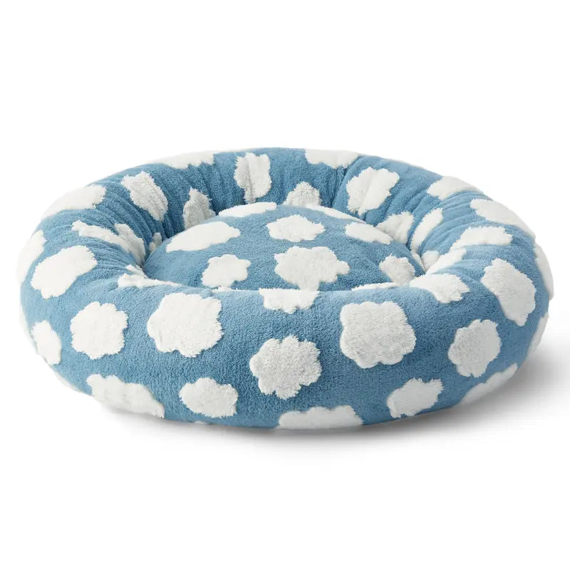 Lesure Donut Small Dog Bed - round Cat Beds for Indoor Cats Calming Pet Beds, Cute Modern Beds with Jacquard Shaggy Plush & anti Slip Bottom