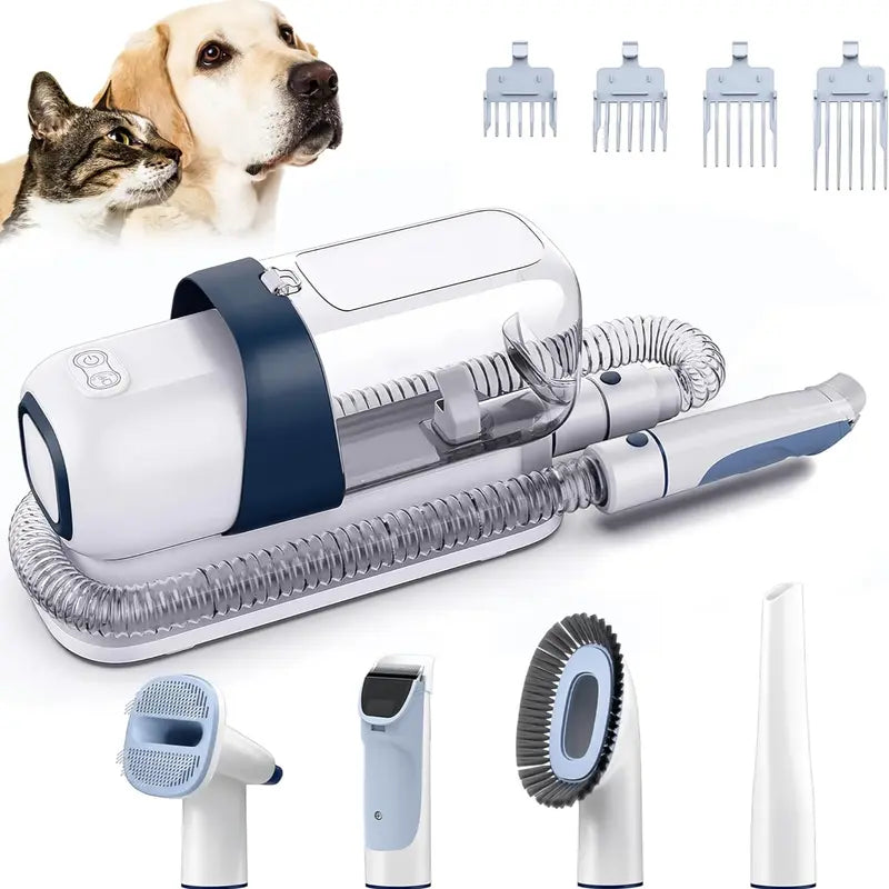 LMVVC Pet Grooming Kit, Dog Grooming Clippers with 2.3L Vacuum Suction 99% Pet Hair, Pet Grooming Vacuum Low Noise
