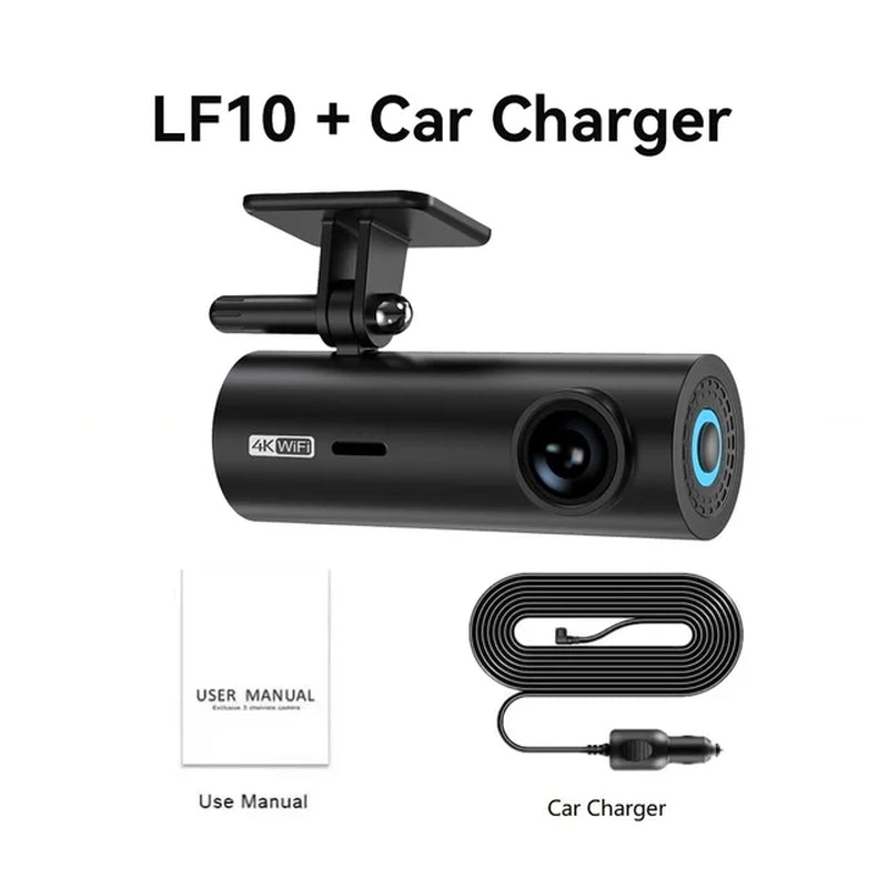 LF10 Front 4K Dashcam Loop Recording and Auto Overwriting Car Video Recorders Time Overprint Video Playback Dash Cams